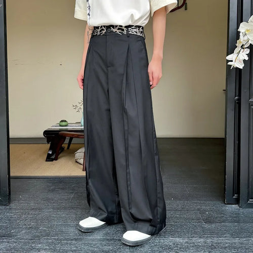 Load image into Gallery viewer, Bract Pleated Wide-leg Pants Men&#39;s Summer Chinese Style Waist Embroidery Loose Trousers Fashion Trend Men 9C5806
