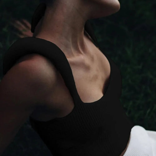 Load image into Gallery viewer, Backless Knit Sweater Crop Tops For Women Vest Fashion Spaghetti Strap Sleeveless Knitted Tank Tops Ladies Camis Tops
