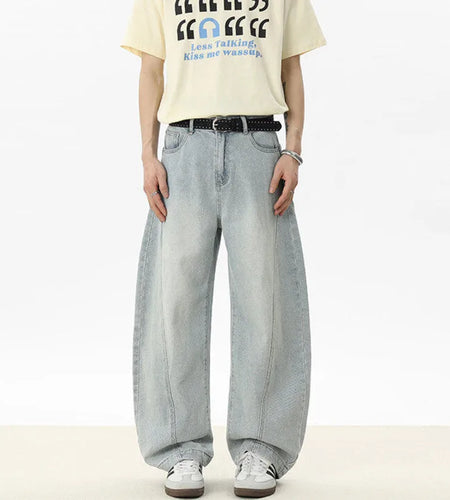 Male Jeans Starry Sky Pattern Splicing Solid Color New Korean Causal Trendy Straight Leg Men's Loose Bottom Tide 9W1252