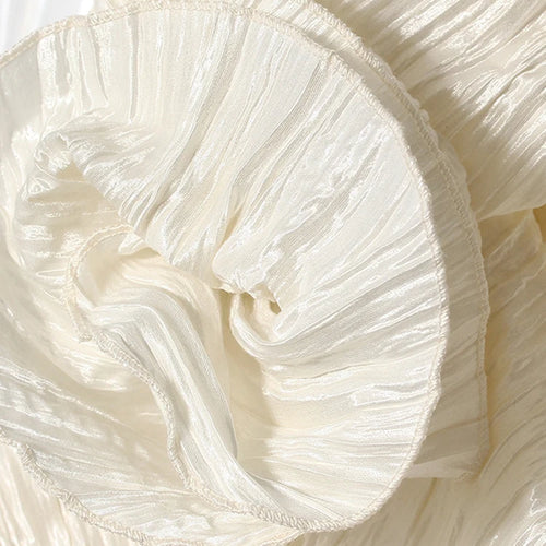 Load image into Gallery viewer, Women Silver Gray Textured Pleated Ruffles Vest Dress New Round Neck Sleeveless Fashion Tide Spring Summer 2025 7AB9278
