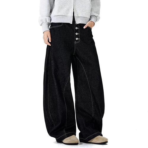 Load image into Gallery viewer, Fashion Male Jeans American Denim Curved Knife Pants  Loose Straight Leg Design Casual Wide Leg Trousers Summer 9W1472
