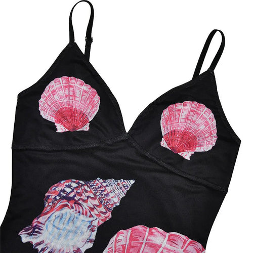 Load image into Gallery viewer, Spaghetti Strap Floral Print Mini Dress For Women Robe Summer New V Neck Sleeveless Backless Print Beach Holiday Dress
