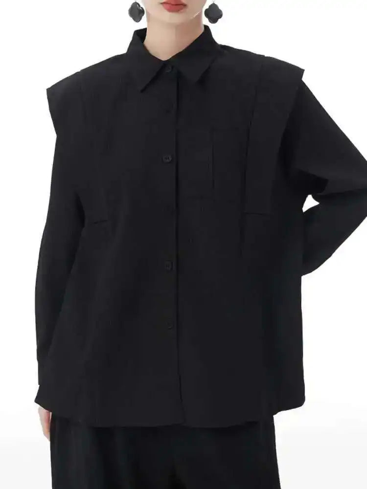 Women Purple Corduroy Shaped Big Size Elegant Blouse New Lapel Long Sleeve Shirt Fashion Tide Spring Autumn 2025 1DH4096