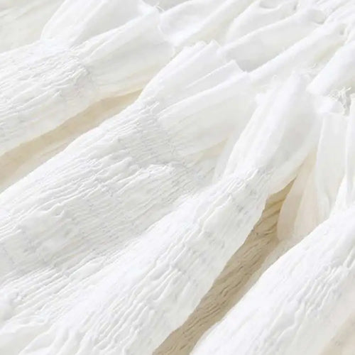 Load image into Gallery viewer, Women White Sling Backless Pleated Shrink Waist Slim Vintage Dress New Square Collar Fashion Spring Autumn 2025 JF54801
