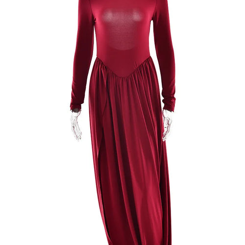 Load image into Gallery viewer, Elegant Long Sleeved Elastic Tight High Slit Women Dress Autumn Winter New 2025 Sexy Backless Party Club Evening Dress
