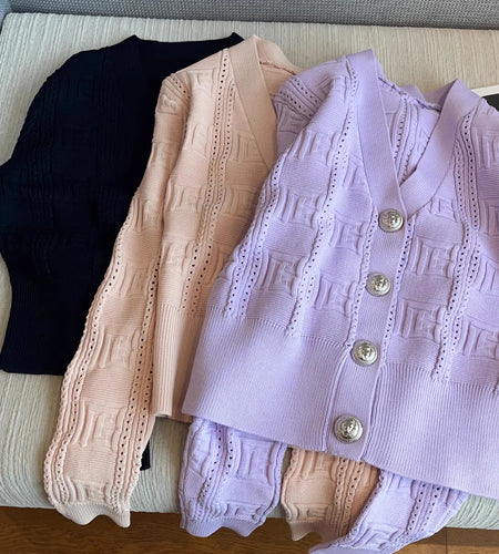 Fashion New in Knitwears Autumn Winter Clothes Vintage Elegant V-neck Long Sleeve Top for Women Cardigans Para Mujer C-211