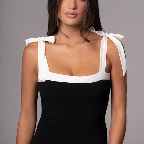 Load image into Gallery viewer, Lace-up Backless Sexy Maxi Dress Women Square Collar Patchwork Sleeveless Bodycon Club Party Sexy Long Dress Elegant
