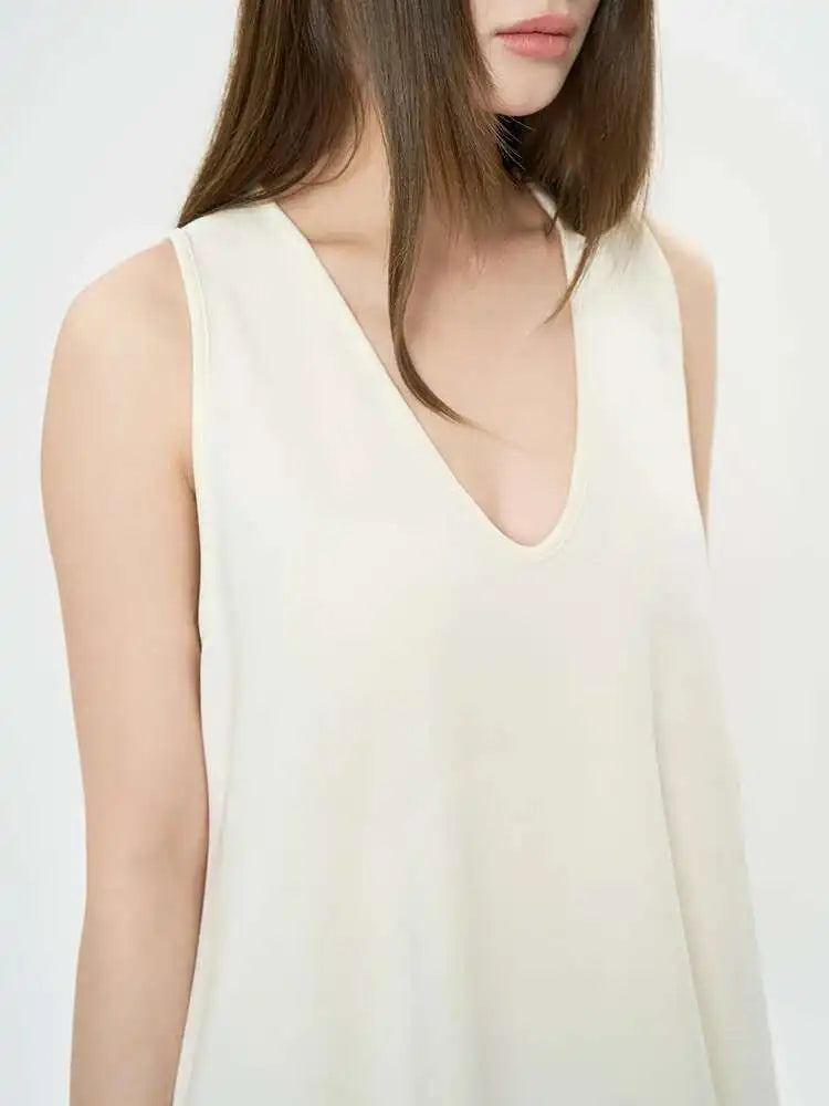 Women Black Brief Irregular Shaped Pocket Long Elegant Dress New V-Neck Sleeveless Fashion Tide Spring Autumn 2025 1DH9419