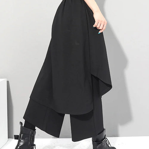 Load image into Gallery viewer, High Elastic Waist Black Irregular Long Wide Leg Trousers New Loose Fit Pants Women Fashion Tide Spring Autumn 2025 1Z289

