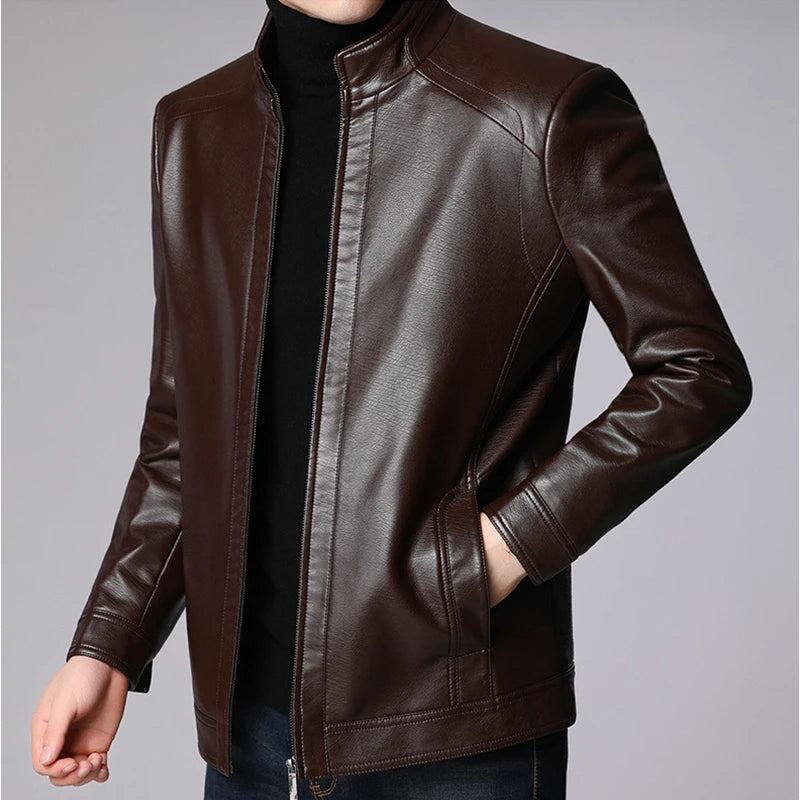 Men Fashion Leather jacket Men Leather Suit Jacket Men Slim Fit blazer Coat Streetwear Casual Blazer Jackets Male Outerwear mens