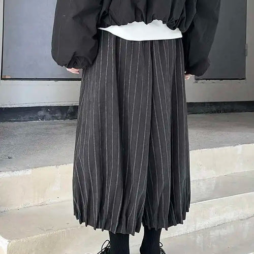 Load image into Gallery viewer, High Elastic Waist Black Striped Pleated Long Wide Leg Pants New Trousers Women Fashion Tide Spring Autumn 2025 1DH9095
