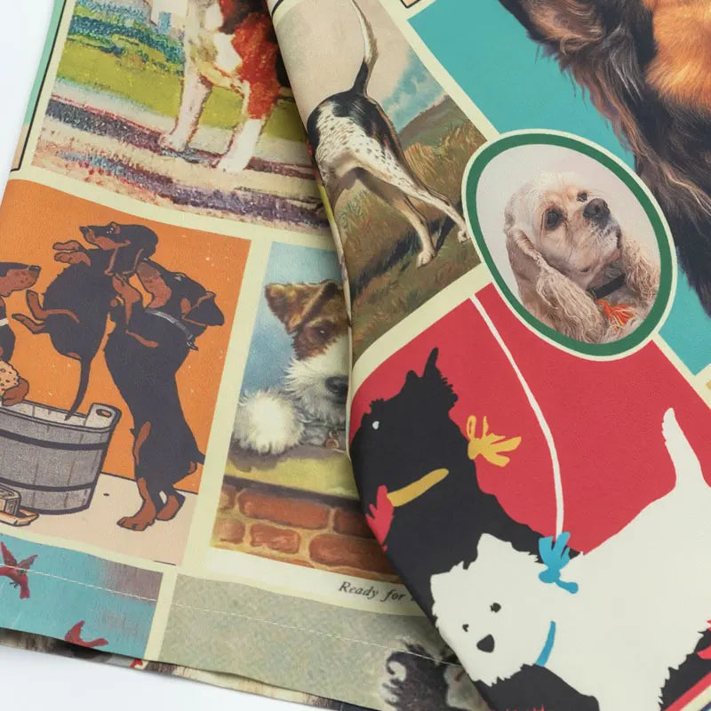 Vintage Shirts Y2K Cartoon Dog Graphic Printed Button Up Summer Blouse Streetwear Men Hip Hop Harajuku Short Sleeve Beach Shirt