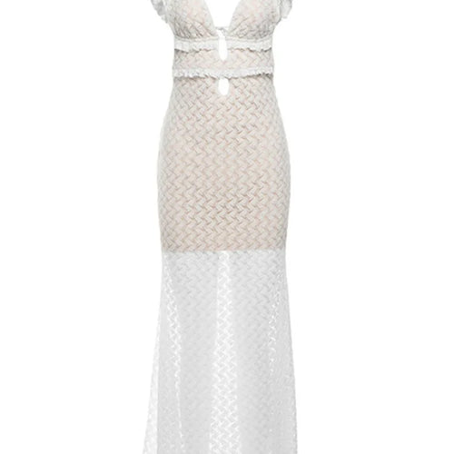 Load image into Gallery viewer, Elegant Sleeveless Lace Up Hollow Out Bodycon Women Dress 2024 Fall New V-neck Backless Party Evening Dress Slim Vestido
