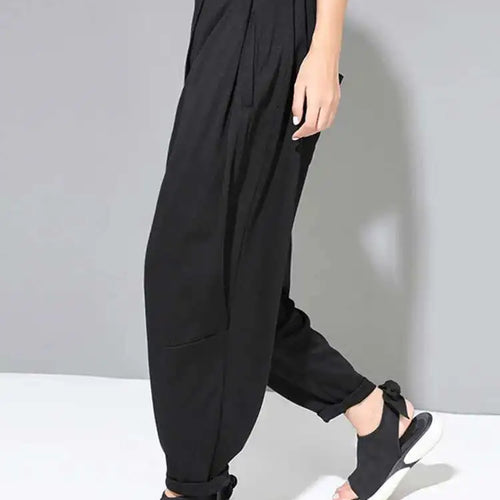 Load image into Gallery viewer, High Elastic Waist Black Pockets Casual Harem Pants New Loose Fit Trousers Women Fashion Tide Spring Autumn 2025 1DF4685
