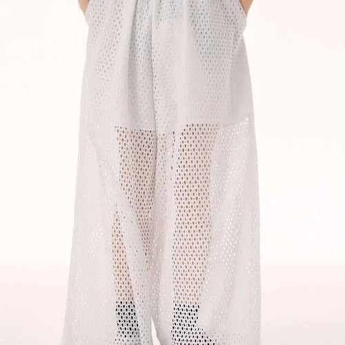 Load image into Gallery viewer, Women White Hollow Out Big Size Long Elegant Shirt Dress New Lapel Sleeveless Fashion Tide Spring Autumn 2025 1DH9424
