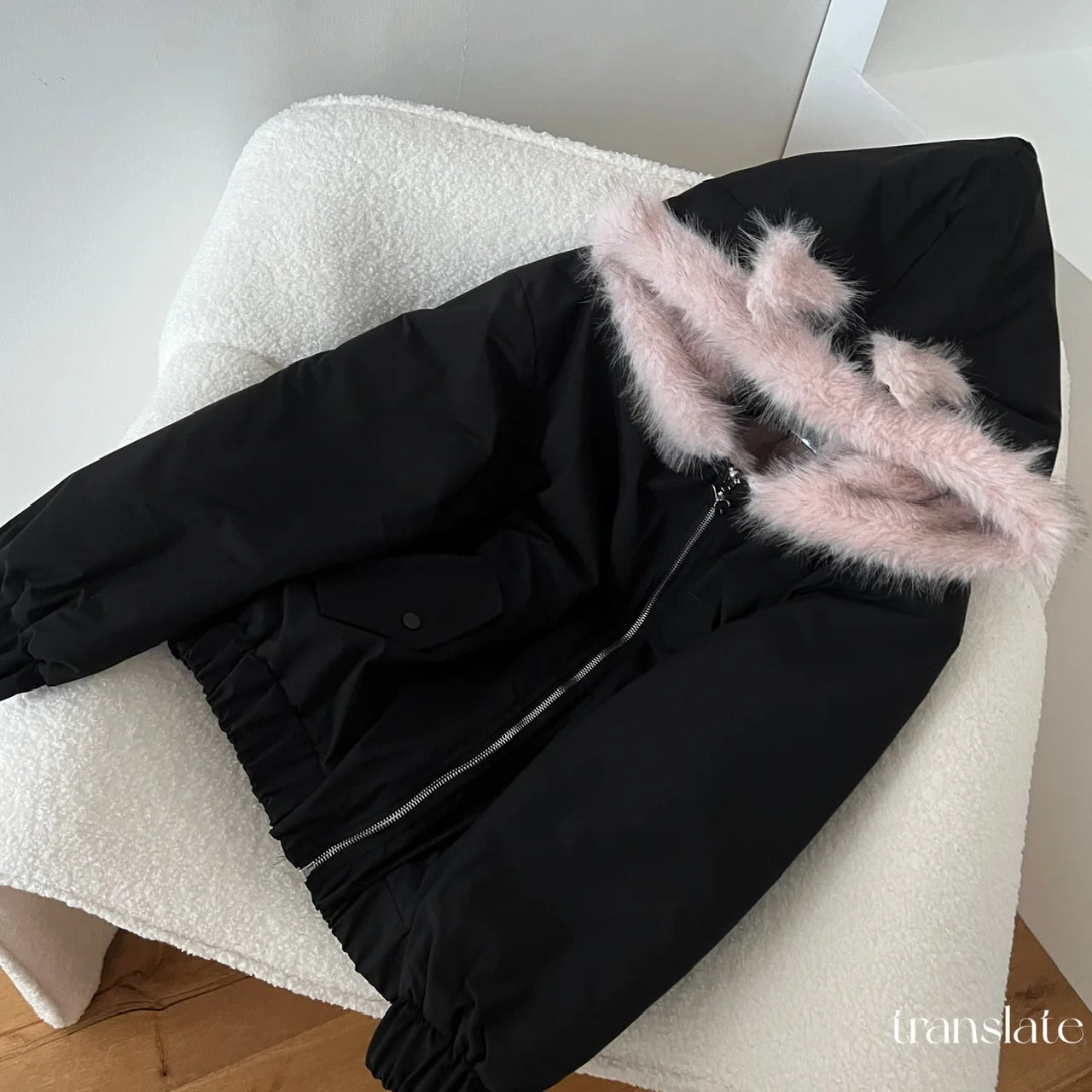 Korean Fashion Black Velvet Long Sleeve Versatile Zipper Jacket Women Autumn Winter Elegant Single Breasted Hooded Coat Tops New