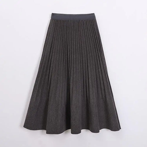 Load image into Gallery viewer, Autumn Winter Korean Fashion Solid Simple Pleated Long Skirt Women's 2024 Elegant High Waist Festival Woolen Skirt Trend Popular
