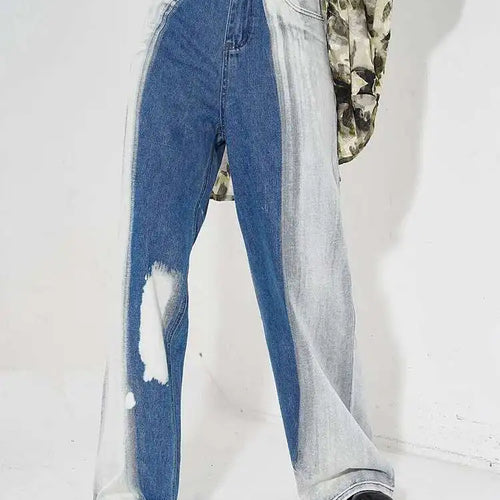 Load image into Gallery viewer, High Waist Blue Denim Gradual Color Casual Long Wide Leg Jeans New Women Trousers Fashion Tide Spring Autumn 2025 1DH4937
