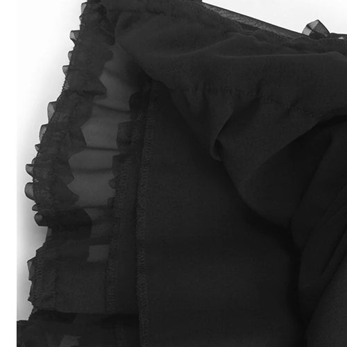 Load image into Gallery viewer, High Elastic Waist Black Irregular Ruffles A-line Half-body Skirt Women Fashion Tide New Spring Autumn 2025  1DJ1106
