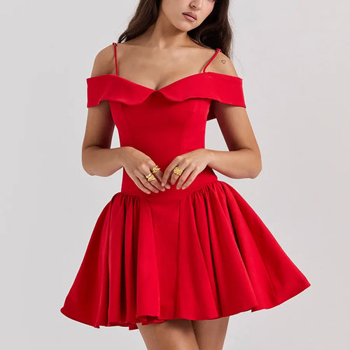 Load image into Gallery viewer, Summer Elegant and Pretty Women's Dresses Mini Off The Shoulder Party Dress Lovely A Line Birthday Dress for Women
