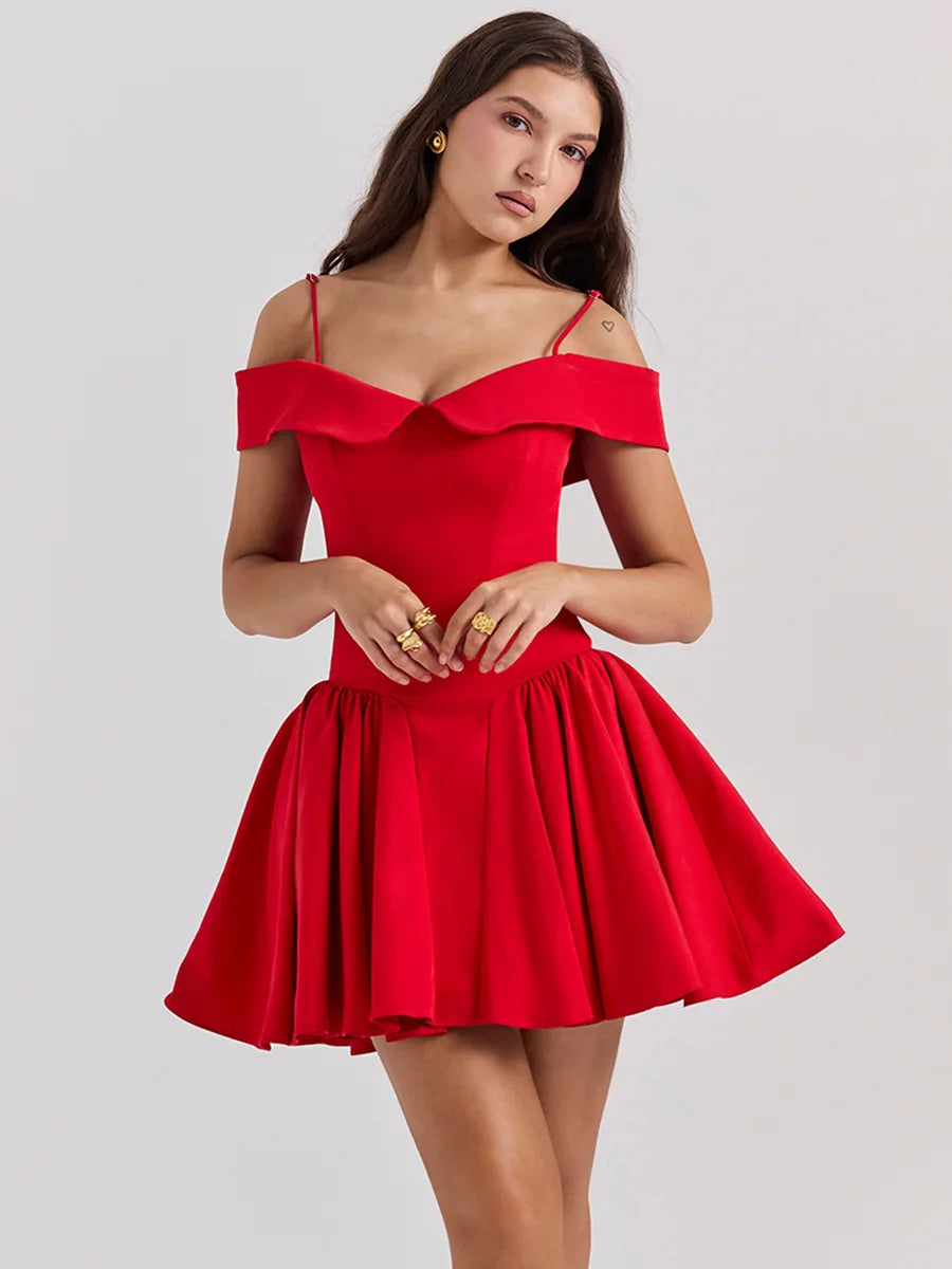 Summer Elegant and Pretty Women's Dresses Mini Off The Shoulder Party Dress Lovely A Line Birthday Dress for Women