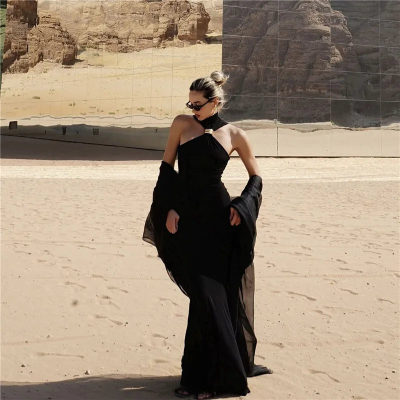 Turtleneck Basic Knit Tank Tops Women Vest Pullovers Metal Ring Camisole Sleeveless Skinny Knitted Tops Y2K Cropped Top