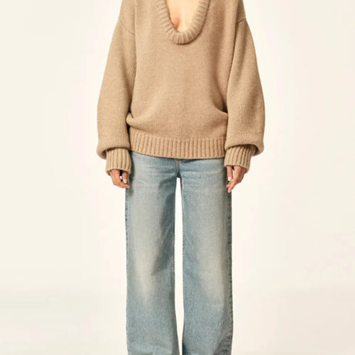 Load image into Gallery viewer, Long Sleeve Loose Knit Sweater Women Winter O Neck Pullovers Casual Warm Knitted Sweaters Tops Femme Knit Pullover Tops
