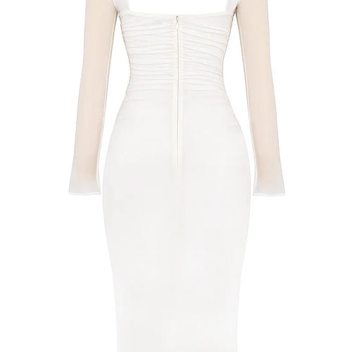 Load image into Gallery viewer, Elegant Ruffle Midi Dress For Women Summer New Mesh Backless Sleeveless Ruched Club Party Sexy Dress Vestido 2024
