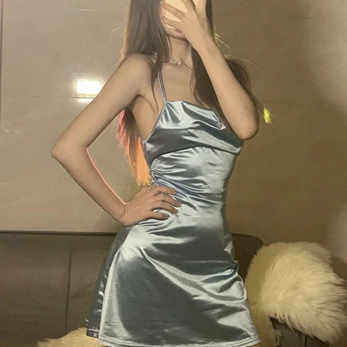 Load image into Gallery viewer, Sexy Club Night Slip Dress Y2k Bandage Party Evening Backless Bodycon Wrap Slim Mini Short Dresses Spaghetti Strap Outfit
