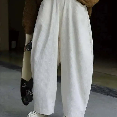 Load image into Gallery viewer, High Elastic Waist Green Corduroy Wide Leg Pants New Loose Fit Trousers Women Fashion Tide Spring Autumn 2025 1DF21930
