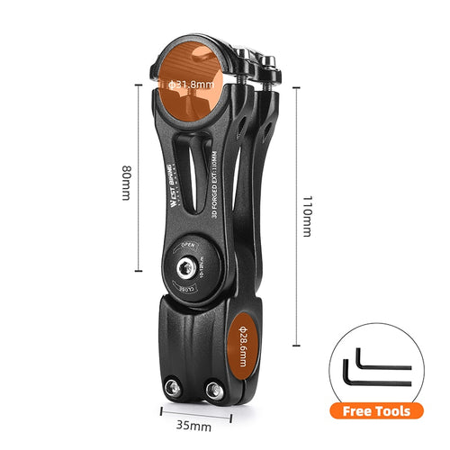 Load image into Gallery viewer, Adjustable Bicycle Handlebar 31.8MM Stem Extender 80 Degree Angle Riser MTB Front Fork CNC Variable Stem Extension
