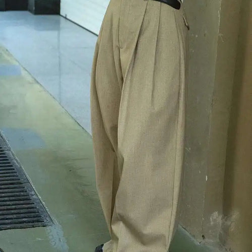 Load image into Gallery viewer, High Waist Khaki Pleated Long Wide Leg Elegant Pants New Loose Fit Trousers Women Fashion Tide Spring Autumn 2025 1DF2195
