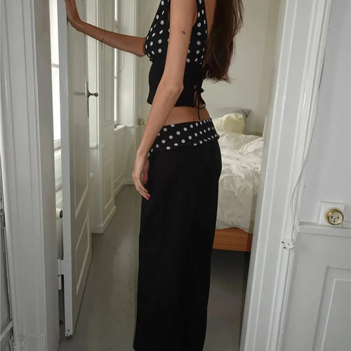 Load image into Gallery viewer, Backless Polka Dot Crop Tops Women Vest Fashion Summer New Oblique Shoulder Sleeveless Tank Tops Pullovers Female
