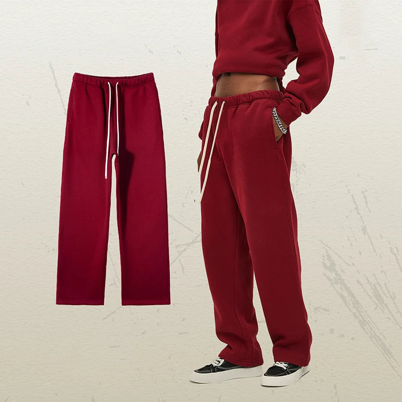 Male Sweatshirt Sweatpants Two-piece Set Pullover Round Collar Long Sleeve Top Straight Pants Spring Fashion Tide 9W128