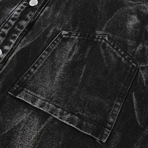 Load image into Gallery viewer, Loose Fit Black Denim Pocket Big Size Casual Jacket New Lapel Long Sleeve Women Coat Fashion Spring Autumn 2025 CPG0026
