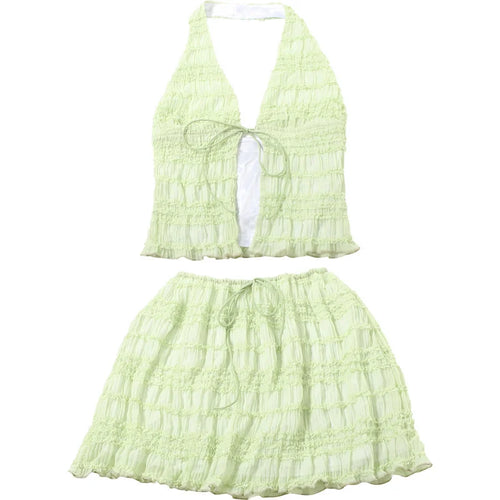 Load image into Gallery viewer, Summer Fashion Skirt Two Piece Sets Women Halter Tank Tops And Hot Skirt Female Beach Club Party Sexy 2 Piece Set
