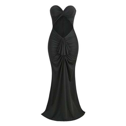 Load image into Gallery viewer, Minimalist Dresses For Women Strapless Sleeveless High Waist Hollow Out Summer Sexy Elegant Dress Female Fashion
