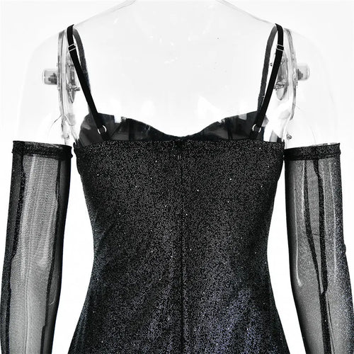 Load image into Gallery viewer, Elegant Strapless Ruffle Sexy Mini Dress For Women Fashion Off-shoulder Backless Sequins Sparkle Club Party Dress
