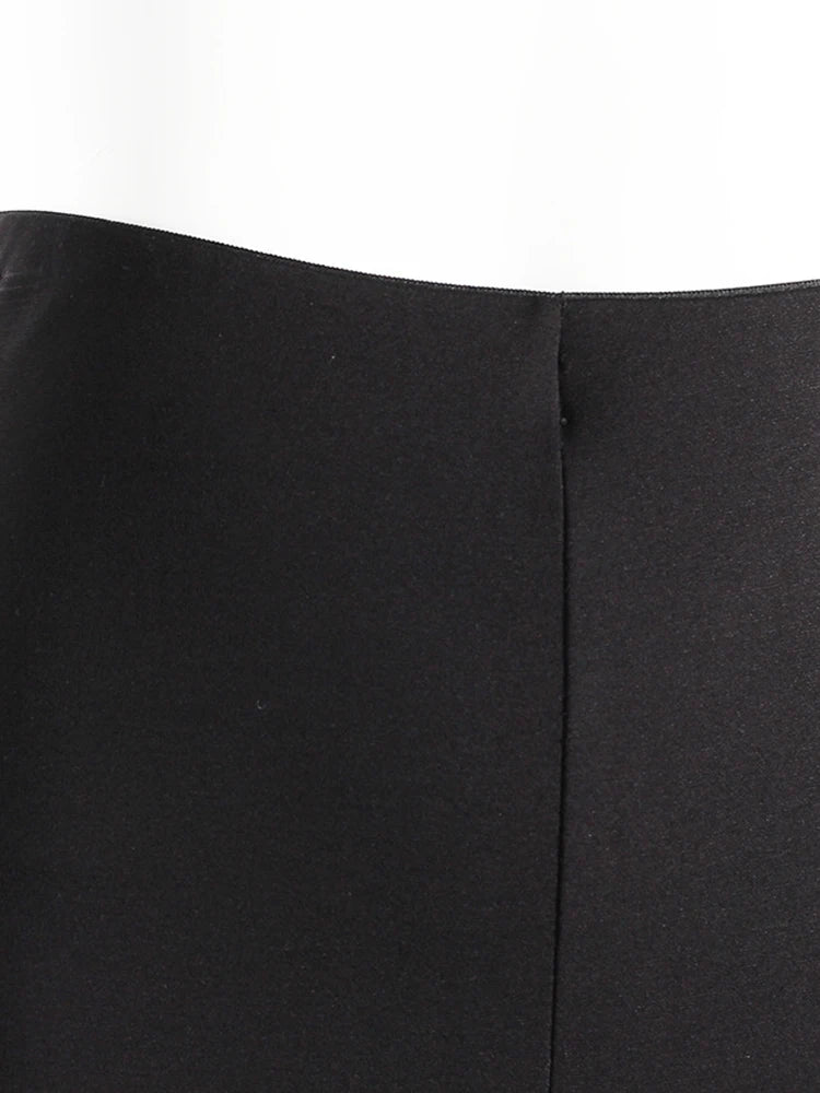 High Waist Blue Denim Color-block Buckle Long  Wide Leg Jeans New Women Trousers Fashion Tide Spring Autumn 2025 7AB4525