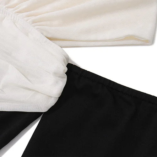 Load image into Gallery viewer, Elegant Strapless Backless Sexy Mini Dress For Women Red Off-shoulder Long Flare Sleeve Pleated Club Party Dress 2024
