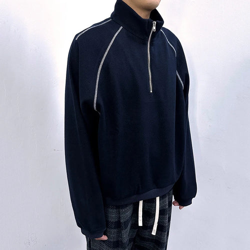 Load image into Gallery viewer, Men's Sweatshirts Korean Style Splicing Patchwork Trendy Multi Zippers Stand Collar Solid Color Male Casual Clothing 9W1825
