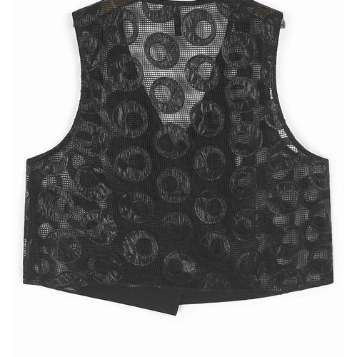 Load image into Gallery viewer, Black Dot Hollow Out Vest Half-body Skirt Two Pieces Suit New V-Neck Sleeveless Women Fashion Spring Autumn 2025 1DJ1101
