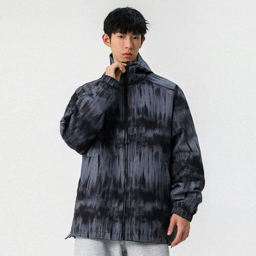 Load image into Gallery viewer, American Style Male Jackets Spring New Hooded Drawstring Reversible Jacket Solid Color Men&#39;s Coats Streetwear Spring 9W1240
