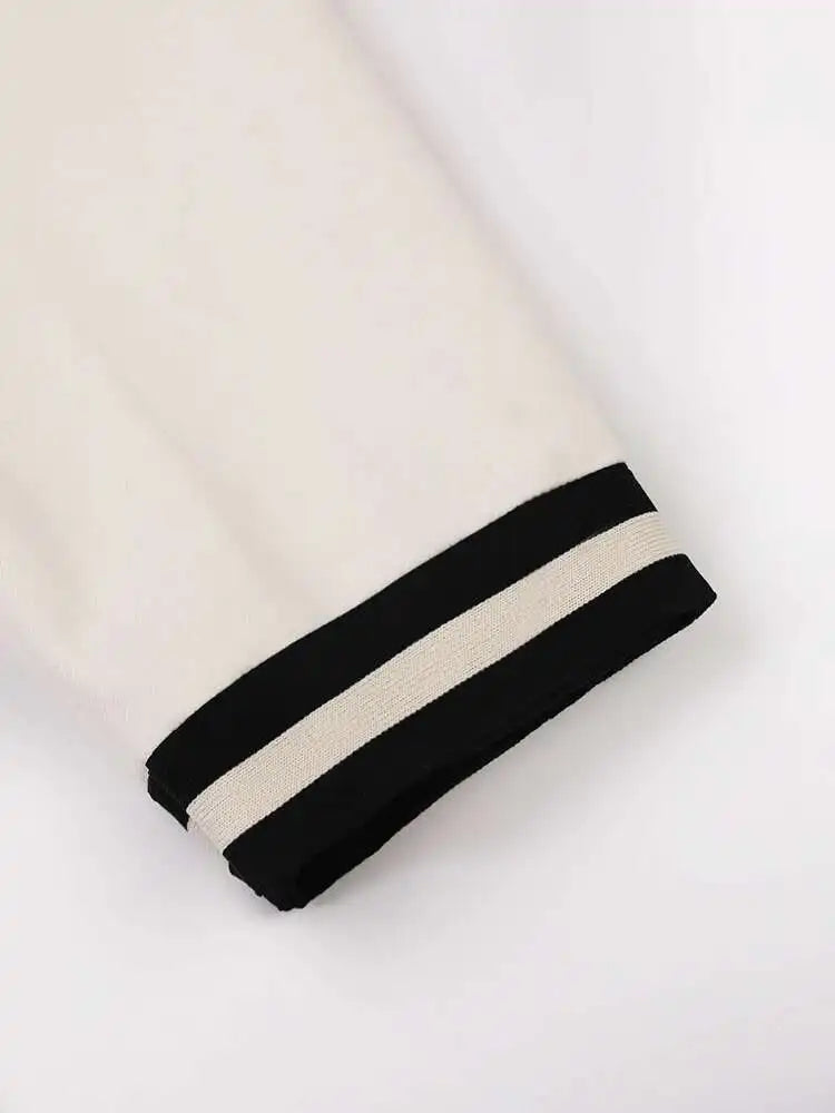 Women White Striped Big Size Elegant Blazer New Lapel Long Sleeve Loose Fit Jacket Fashion Tide Spring Autumn 2025 CPG0594