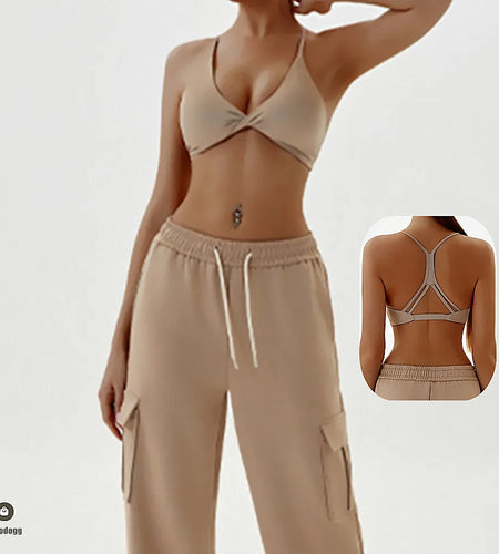 Sports Bra Scrunch Push-up High Support Adjustable Thin Shoulder Strap Yoga Tank Top Women's Fitness Underwear