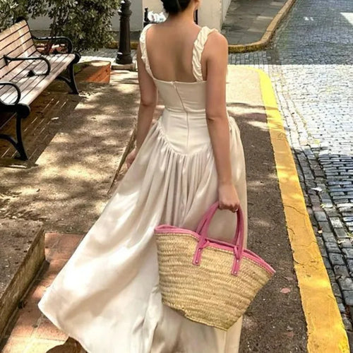 Load image into Gallery viewer, Elegant Sleeveless Satin Bodycon Dress Women's Pleated Slim Fit Long Dress Female Elegance Party Club Street Clothing
