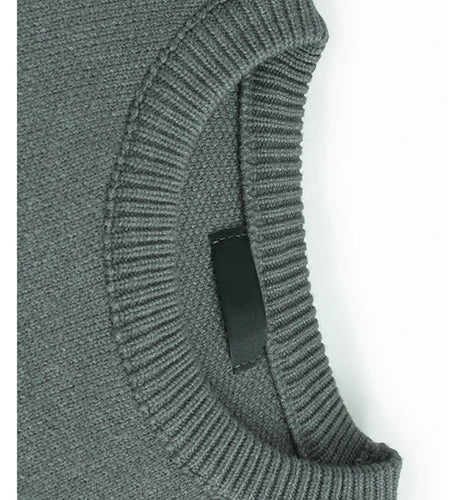 Gray Irregular Big Size Knitting Sweater Round Neck Long Sleeve Women Pullovers New Fashion Spring Autumn 2025 1DH9452