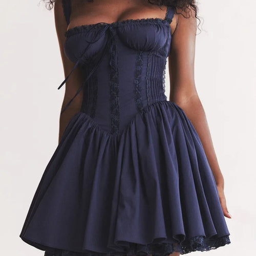 Load image into Gallery viewer, Elegant Sleeveless New Sexy Lace Splicing Dress Woman High Waist Strap Design Solid Color Dress Party Evening Dress
