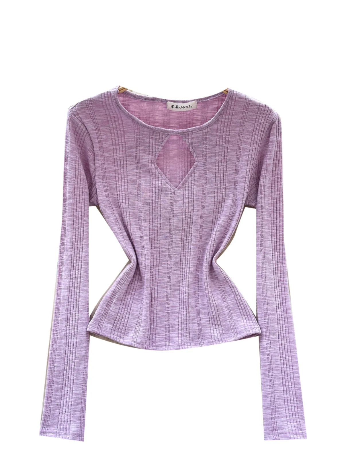 Vintage Fashion Women's Solid Long Sleeved Hollow Out Slim Short T Shirt 2025 Spring Elegant Versatile Ladies Festival Tops Chic