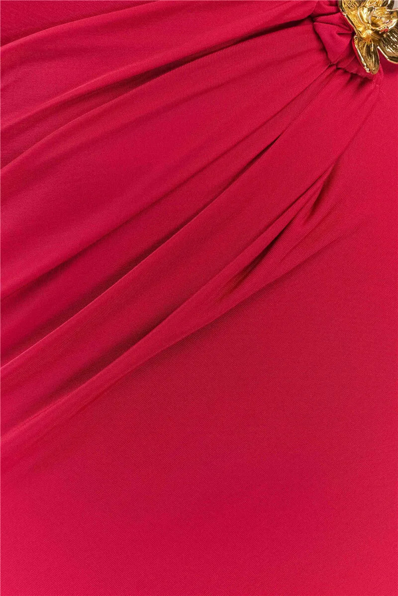 Hollow Out Gold Clasp Sexy Maxi Dress For Women Gown Solid Sleeveless Backless Ruched Bodycon Club Long Dress Elegant